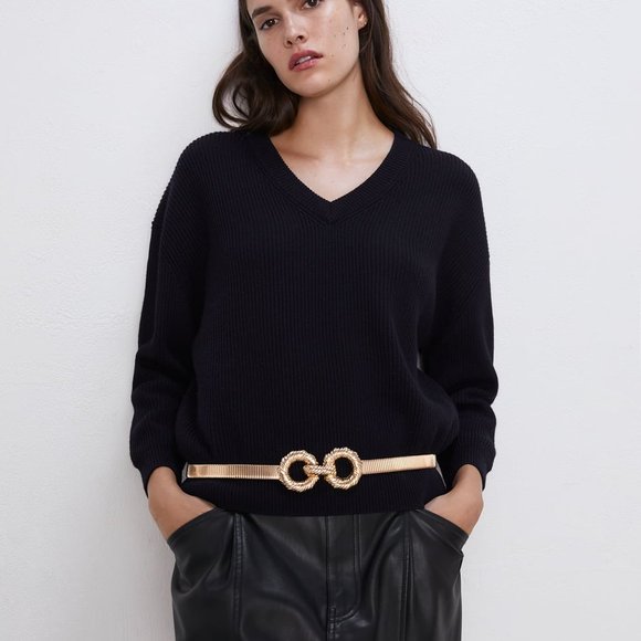 ZARA GOLD METAL STRETCH BELT - Picture 5 of 7